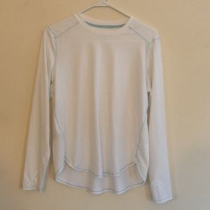 Eddie Bauer UPF long sleeve white hiking shirt base layer medium